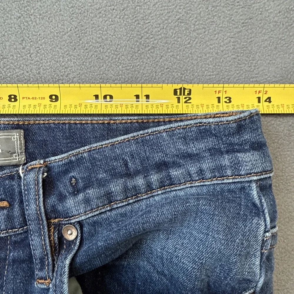 Point‎ Sur Jeans Womens 27 Blue High Rise Slim Boy Distressed Patched Raw Hem